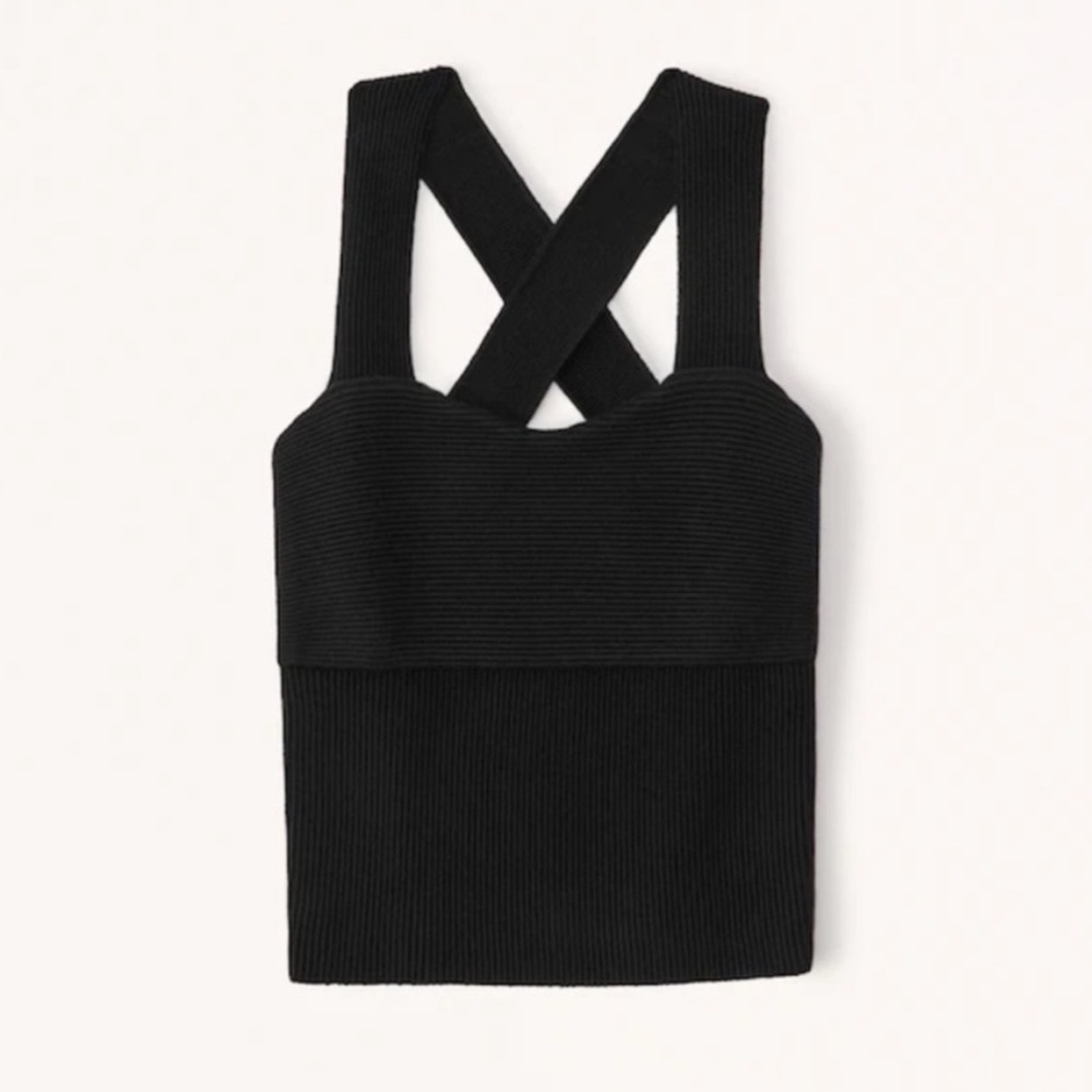 Abercrombie & Fitch Black Ribbed Square-Neck Tank Top - Picture 4 of 10